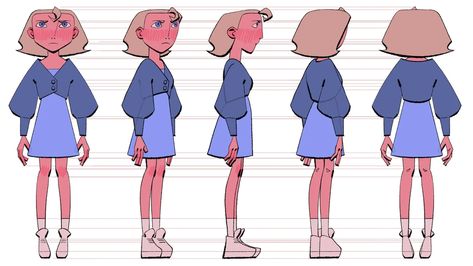 Character Turnaround, Simple Character, Animation Character, Character Model Sheet, Character Study, Animation Reference, Character Poses, My Portfolio, Character Design Animation