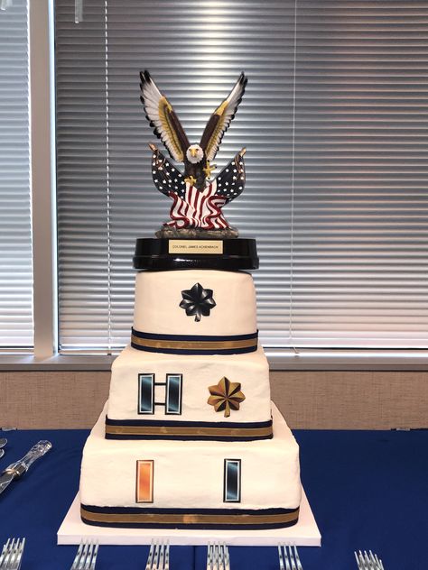 From 2nd Lieutenant to full bird Colonel Airforce Retirement Cake Ideas, Air Force Retirement Cake, Promotion Cake, Military Retirement Party, Promotion Ceremony, Military Retirement Cake, Farewell Cake, Military Retirement Parties, Army Retirement