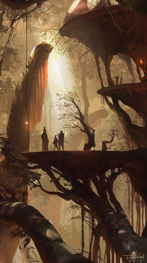 ArtStation - Walkers, Donovan Valdes Forest Concept, Images D'art, Fantasy Worlds, Fantasy Setting, Fantasy Places, Matte Painting, Art Et Illustration, Fantasy Art Landscapes, Fantasy Concept Art