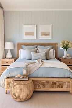 Feng Shui Bedroom Decor, Hamptons Bedroom, Small Modern Bedroom, Costal Bedroom, Beachy Room, Coastal Room, Coastal Bedrooms, Beach Bedroom, Coastal Bedroom