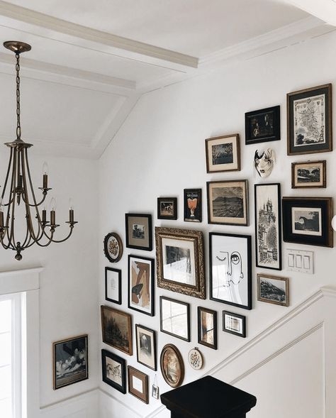 Gallery Wall Stairs, Stairway Gallery, Stairway Gallery Wall, Corner Bedroom, Gallery Wall Staircase, Staircase Wall Decor, Stair Gallery, Gallery Wall Bedroom, Stair Wall