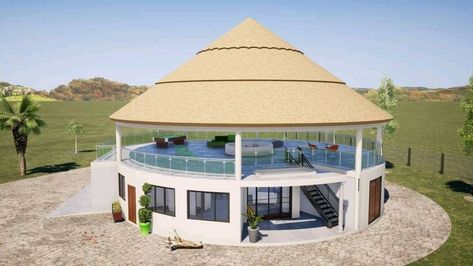 Cob House Plans, Tuscan House Plans, Round House Plans, Single Storey House Plans, Round Building, Bungalow Style House, African House, Bungalow Style House Plans, Thatched House