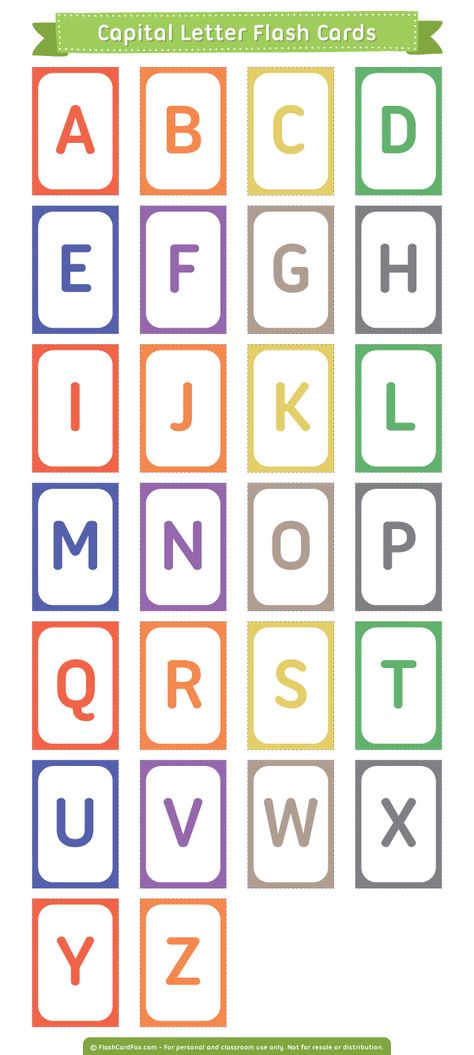 Free printable capital letter flash cards. Download them in PDF format at http://flashcardfox.com/download/capital-letter-flash-cards/ Abc Alphabet Letters, Flash Card Ideas, Letters Flashcards, Kids Flash Cards, How To Make Flash Cards, Flash Card Template, Alphabet Capital Letters, Baby Flash Cards, Alphabet Flash Cards Printable