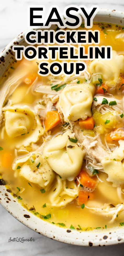 Easy Chicken Tortellini Soup, Using Rotisserie Chicken, Recipes Using Rotisserie Chicken, Chicken Tortellini Soup, Chicken Tortellini, Tortellini Recipes, Homemade Soup Recipe, Tortellini Soup, Rotisserie Chicken Recipes