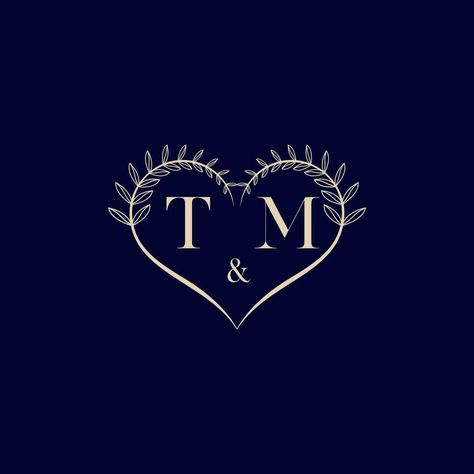 TM floral love shape wedding initial logo T Love Wallpaper, Wedding Initials Logo, Tm Logo, T Initial, Army Drawing, Haha Photos, Love Wallpaper Download, M Wallpaper, T Wallpaper