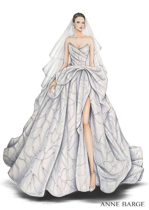 Bridal Wear Illustration, Draw Dress, Fashion Illustration Shoes, Wedding Dress Drawings, Draped Wedding Dress, Wedding Dress Illustrations, Wedding Dress Sketches, Fashion Illustration Tutorial, Dress Illustration