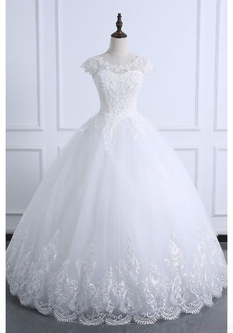 White Marriage Gown, White Wedding Gown Christian, Christian Gowns Wedding Dresses, Wedding Gown Lace Sleeves, Christian Wedding Gowns, Western Wedding Dresses, White Wedding Gowns, Pretty Wedding Dresses, White Wedding Dress