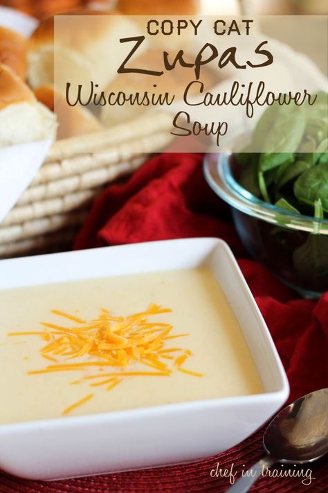 Copy-Cat Zupas Wisconsin Cauliflower Soup! AMAZING! So close to the real deal! #soup #recipe Wisconsin Cauliflower Soup, Roast Cauliflower, Eating Better, Eat Veggies, Soft Foods, Soft Food, Savory Soups, Cauliflower Soup, Think Food