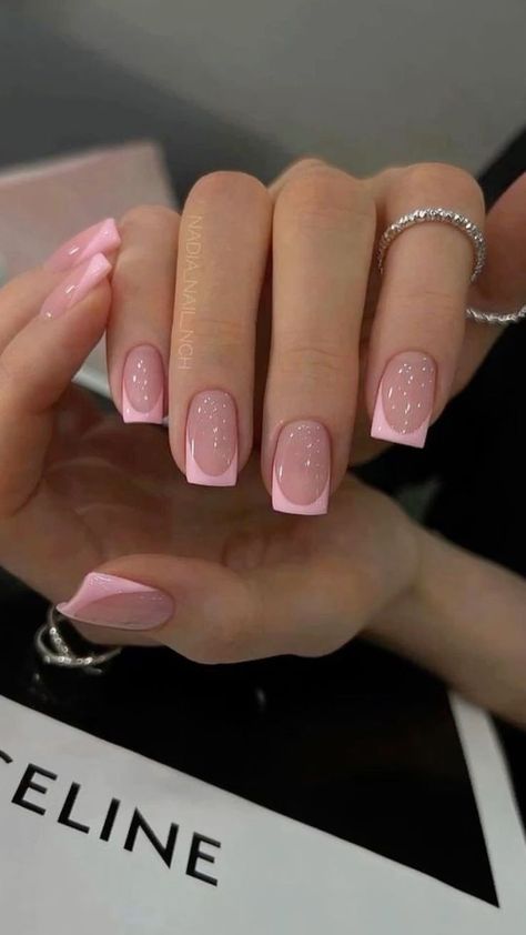 French Manicure Nails, Girly Acrylic Nails, Basic Nails, Work Nails, Classy Acrylic Nails, Square Acrylic Nails, Fire Nails, Short Acrylic Nails, Square Nails