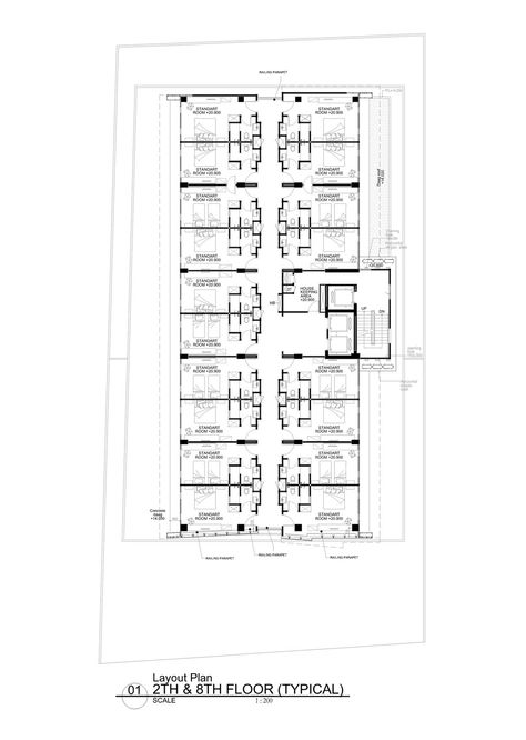 Gallery of Akmani Botique Hotel / TWS & Partners - 28 Hotel Project Architecture, Hotel Layout, Hotel Room Plan, Hotel Room Design Plan, Hotel Guestroom, Hotel Design Architecture, Boutique Hotels Design, Hotel Floor Plan, Hostel Room