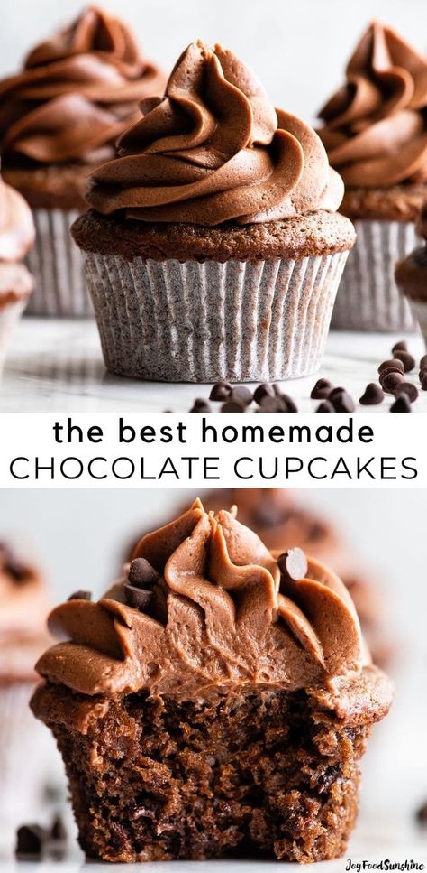 This chocolate cupcake recipe is easy to make from scratch with simple ingredients. They are the best, moist chocolate cupcakes with a rich chocolate flavor and perfect texture. Best Chocolate Cupcake Recipe, Best Chocolate Cupcake, Chocolate Cupcakes From Scratch, Healthy Chocolate Cupcakes, Easy Chocolate Cupcake Recipe, Homemade Chocolate Cupcakes, Moist Chocolate Cupcakes, Cupcake Recipes From Scratch, Chocolate Cupcake Recipe