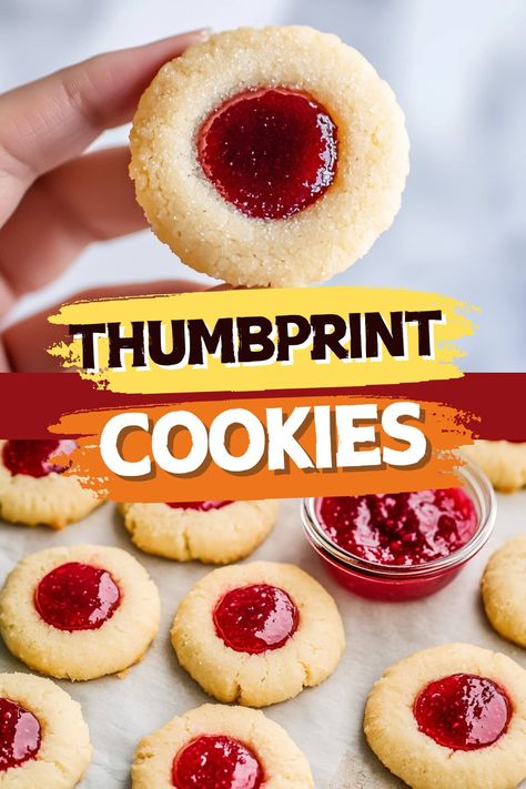 Sweet, buttery thumbprint cookies filled with your favorite jam are the perfect bite-sized treats for any occasion. And they’re so easy to make! Gluten Free Thumbprint Cookies, Raspberry Thumbprint, Raspberry Thumbprint Cookies, Egg Free Baking, Jam Thumbprint Cookies, Thumbprint Cookies Recipe, Buttery Shortbread Cookies, Gluten Free Cookie Recipes, Jam Cookies