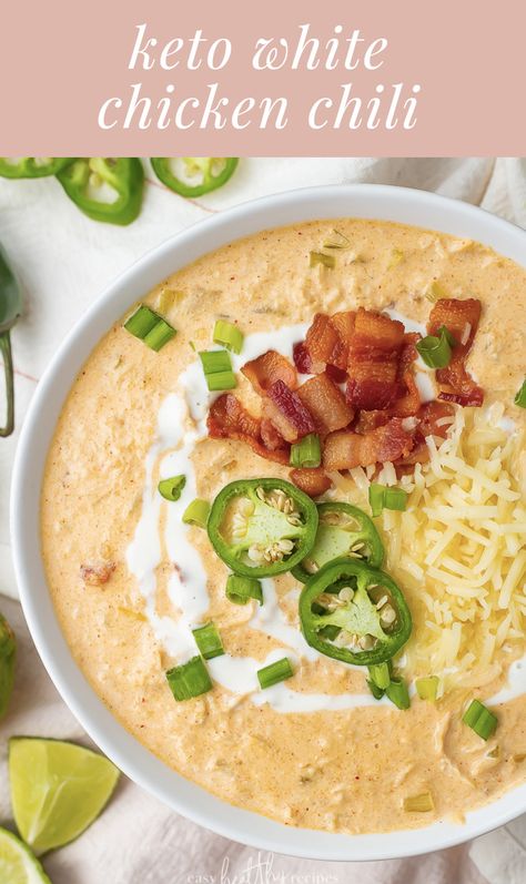 Keto White Chicken Chili, Keto Comfort Food, Breakfast Low Carb, Low Carb Meal, Keto Vegan, Resep Diet, Keto Soup, Recetas Keto, Low Carb Soup