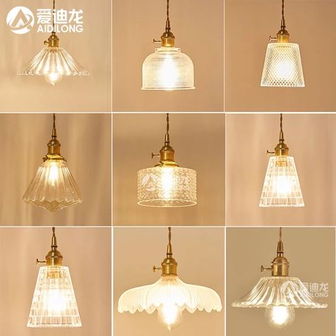 IWHD Nordic Copper LED Pendant Light Fixtures Switch Bedroom Restaurant Bar Coffe Japan Modern Glass Hanging Lamp Lampara|Pendant Lights| - AliExpress Lampshade Chandelier, Glass Lampshade, Glass Pendant Lamp, Leaded Glass, Copper Finish, Glass Pendant Light, Led Light Bulb, Hotel Room, Modern Elegance