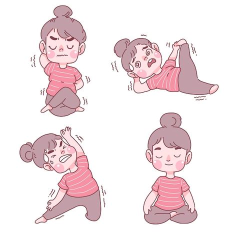 Funny girl yoga cartoon illustration col... | Premium Vector #Freepik #vector #set #collection #cartoon-doodle #doodle Yoga Cartoon, Yoga Illustration, Funny Girl, Collection Design, Yoga Art, Yoga Girl, Cartoon Illustration, Vector Photo, Girl Cartoon