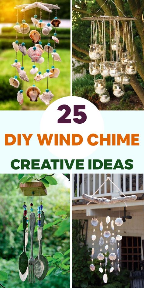 Diy Macrame Wind Chimes, Resin Windchimes Diy, Unique Wind Chime Crystal, Crafts For Outdoor Decor, Diy Nature Home Decor, Diy Glass Wind Chimes, Upcycled Wind Chimes, Wind Charms Diy, Spoon Wind Chimes Diy