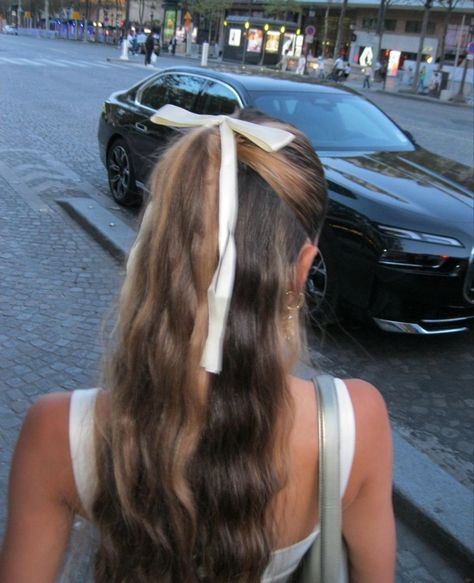 Ribbon Hairstyle, Hair Stylies, Hairstyles For School, Aesthetic Hair, Trendy Hairstyles, Hair Day, Pretty Hairstyles, Summer Hairstyles, Hair Looks