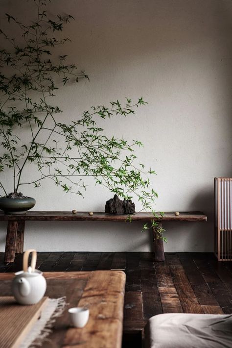 Zen Spa Aesthetic, Rustic Japanese Interior, Wabisabi Architecture, Zen Interior Design, Chinese Interior Design, Chinese Style Interior, Asian Interior Design, Japan Interior, Japandi Interior Design