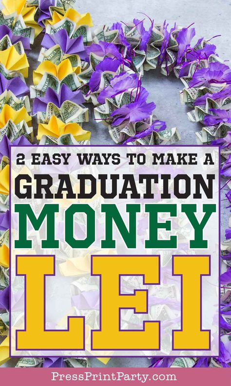 Money Lay For Graduation, Money Lai, How To Make Leis, Dollar Lei, Graduation Leis Diy Ribbons, Money Lei Diy, Graduation Leis Diy, Graduation Money Lei, Money Leis