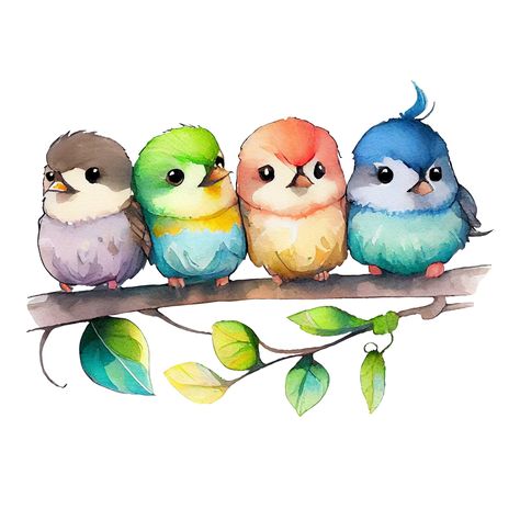 Bird Clipart, Cartoon Birds, Spring Birds, Funny Birds, Colorful Bird, Bird Drawings, Watercolor Bird, Colorful Birds, Cute Birds