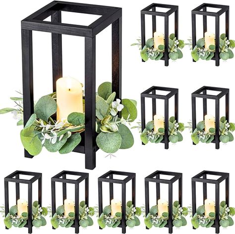 Amazon.com: Geelin 10 Pcs Wooden Candle Lantern Wedding Lantern Centerpiece Lantern Candle Holder for Table Fireplace Lantern Decorative Farmhouse Candle Lantern for Wedding Baby Shower(White, 10.59 in, 13 in) : Home & Kitchen Fireplace Lantern, Lantern For Wedding, Simple Table Centerpieces, Centerpiece Lantern, Black And White Centerpieces, Wooden Candle Lanterns, Black Centerpieces, Wedding Lantern, Lanterns Fireplace