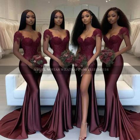 #bridesmaid #wedding party #africa #bride #bridesmaid dress Bridesmaids Dress Black Women, Mermaid Long Bridesmaid Dresses With Sleeves, Traditional Wedding Gowns African, Mauve Bridesmaid Dress Black Women, Red And Purple Bridesmaid Dresses, Made Of Honor Dress Maid Of Honour, Wedding Bridesmaid Dresses Black Women, Wedding Color Ideas Black People, Bridesmaid Dresses Ghana