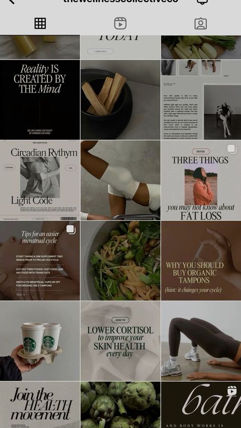 Instagram Post Design Fitness Influencer Instagram Feed, Health And Wellness Instagram Aesthetic, Health And Fitness Instagram Feed, Wellness Ig Feed, Holistic Wellness Aesthetic Instagram, Health/wellness Aesthetic, Fitness Instagram Aesthetic, Health Coach Instagram Feed, Wellness Instagram Aesthetic