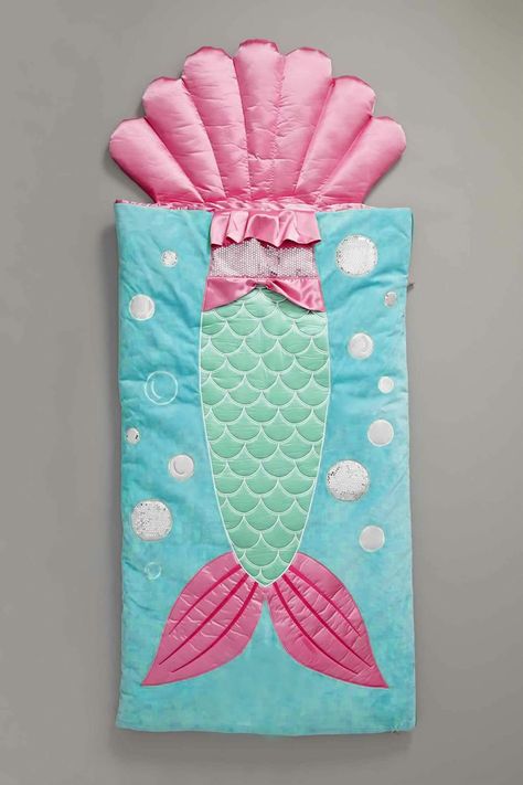 Girls Mermaid Sleeping Bag | Chasing Fireflies Mermaid Sleeping Bag, Mermaid Sleeping, Shell Pillow, Kids Sleeping Bags, Chasing Fireflies, Sleeping Bags, Sleep Sacks, Baby Crafts, Deep Sleep