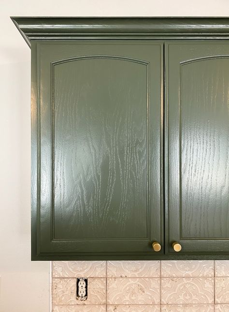 HOW TO PAINT YOUR KITCHEN CABINETS THE RIGHT WAY – With Love, Mercedes Paint Cabinets Green, Army Green Cabinets Kitchen, Green And Stained Kitchen Cabinets, Painted Kitchen Cupboards Ideas, Moss Kitchen Cabinets, Green Kitchen Cabinets Diy, Green Kitchen Cabinets Paint Colors, Paint Kitchen Cabinets Green, Painted Green Kitchen Cabinets