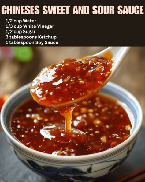 Chinese Food Sauces, Asian Sauce For Pork, Asian Sweet And Sour Sauce, Sweet Garlic Sauce, Sweet And Sour Sausage Recipes, Sweet & Sour Sauce, Soy Sauce Recipe Dishes, Sweet And Sour Sauce For Chicken, How To Make Sweet And Sour Sauce