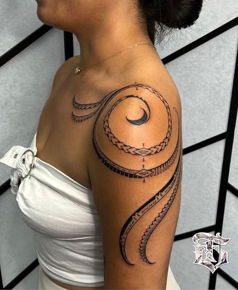 Black Tribal Classy Shoulder Tattoos Female Shoulder Tat Women, Sleeve And Shoulder Tattoos For Women, Right Back Shoulder Tattoo For Women, Black Heritage Tattoos, Shoulder Upper Arm Tattoo For Women, Shoulder Tattoos For Women Black, Dainty Shoulder Tattoos For Women, Women’s Shoulder Tattoo, Top Shoulder Tattoo