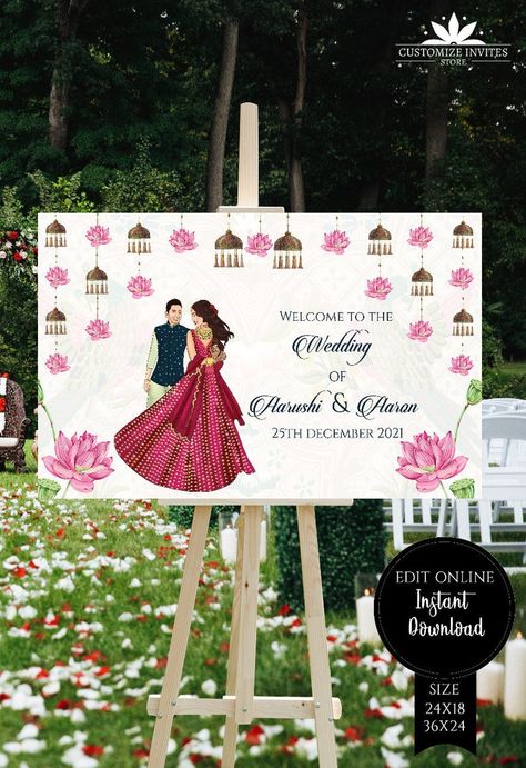 Indian Wedding Poster Design, Wedding Posters Design, Indian Wedding Sign Board, Marriage Welcome Board, Wedding Ceremony Board, Wedding Name Board Indian, Wedding Invitation Board, Indian Wedding Banner Design, Wedding Poster Board Ideas