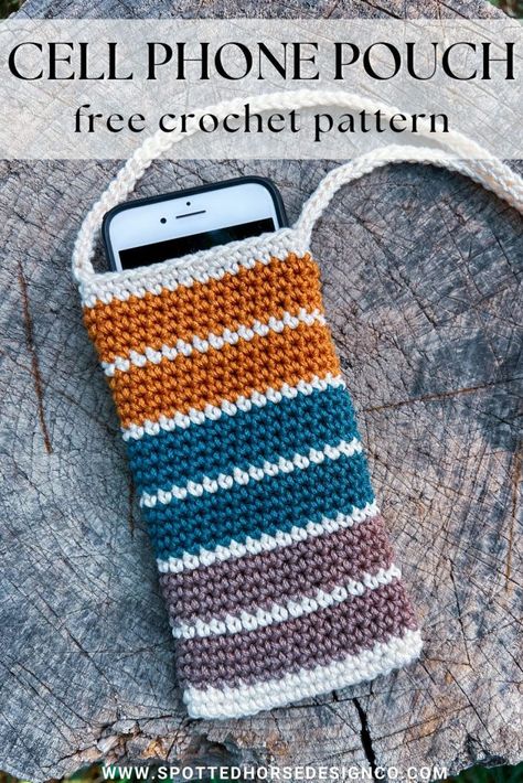 Cell Phone Holder Crochet, Crochet Needle Holder Pattern, Crochet Small Crossbody Bag Pattern Free, Crochet Phone Holder Bag, Easy Crochet Phone Pouch, Crocheted Phone Bag, Crochet Hook Pouch Free Pattern, Crochet Phone Holder Pattern Free, Crochet Cell Phone Bag Free Pattern