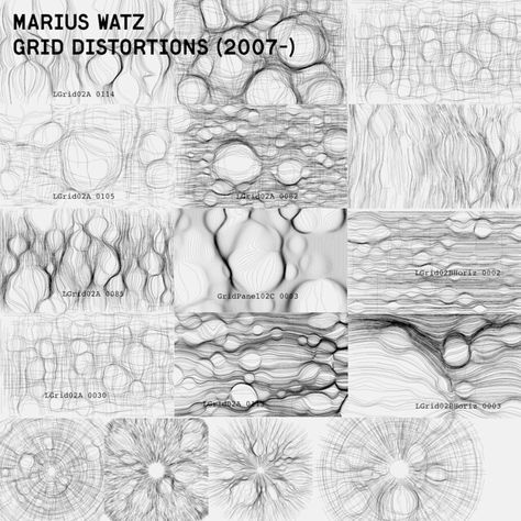 Marius Watz: Grid Distortion - Typologies and densities | Typologies and … | Flickr Grid Distortion, Landscape Architecture Diagram, Architecture Mapping, Conceptual Drawing, Abstract Graphic Design, Parametric Design, Artist Sketchbook, Diagram Architecture, Print Layout