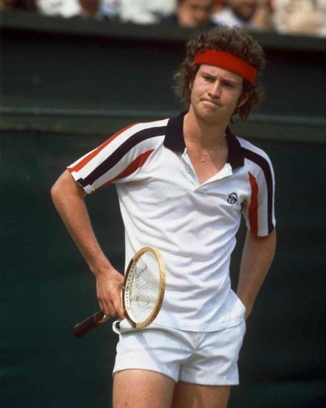 John McEnroe - Wimbledon 1980 Tennis Pictures, Tennis Photos, Tennis Aesthetic, Tennis Party, John Mcenroe, Tennis Legends, Vintage Tennis, Sports Aesthetic, Mens Tennis