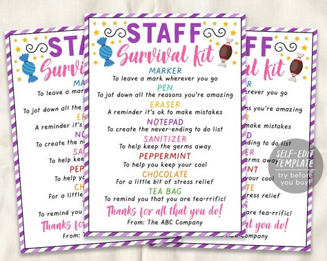 This Stickers, Labels & Tags item by PuffPaperCo has 13 favorites from Etsy shoppers. Ships from United States. Listed on Aug 25, 2024 Staff Survival Kit, Employee Appreciation Week, Survival Kit Gifts, Survival Kit For Teachers, Teacher Survival, I Feel Free, Employee Appreciation Gifts, Staff Appreciation, Employee Appreciation