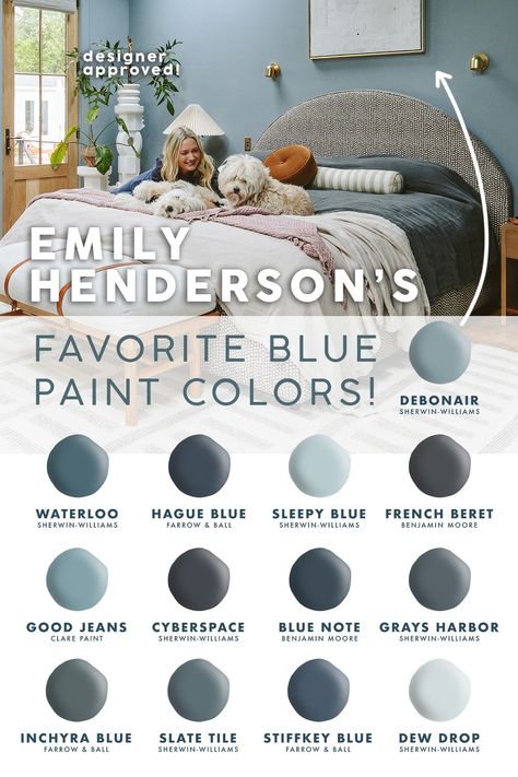 The Best/REALLY GOOD Blue Paint Colors That I've Used, Experienced, And Still Love - Emily Henderson French Blue Paint, Sherwin Williams Blue, Best Blue Paint Colors, Inchyra Blue, Stiffkey Blue, Hague Blue, And So It Begins, Favorite Paint Colors, Blue Paint Colors