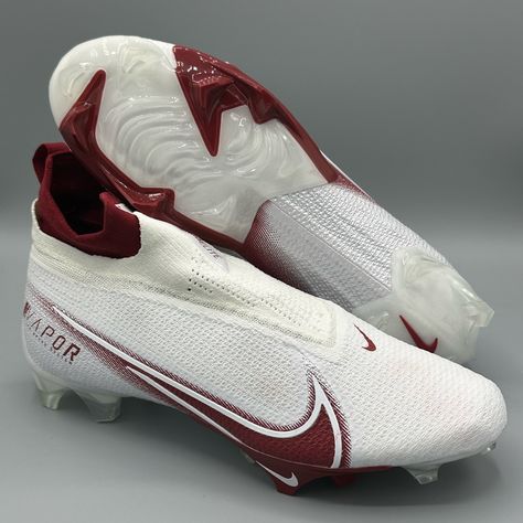 Nike Vapor Edge Elite 360 Football Cleats “White Red” [Cv6282-105] Size 10.5 Aesthetic Soccer Cleats, Best Football Shoes, Custom Football Boots, Soccer Things, Womens Soccer Cleats, Best Soccer Cleats, Best Soccer Shoes, Cleats Soccer, Nike Soccer Shoes