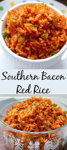 Southern Bacon Red Rice Recipe from Hot Eats and Cool Reads! Everything is better with bacon, especially this traditional southern side dish! Packed with flavor from tomatoes, onion, celery and garlic! Red Rice Recipe Southern, Red Rice Recipe, Southern Side Dishes, Rice Side, Rice Side Dishes, Southern Dishes, Red Rice, Southern Cooking, It Goes On