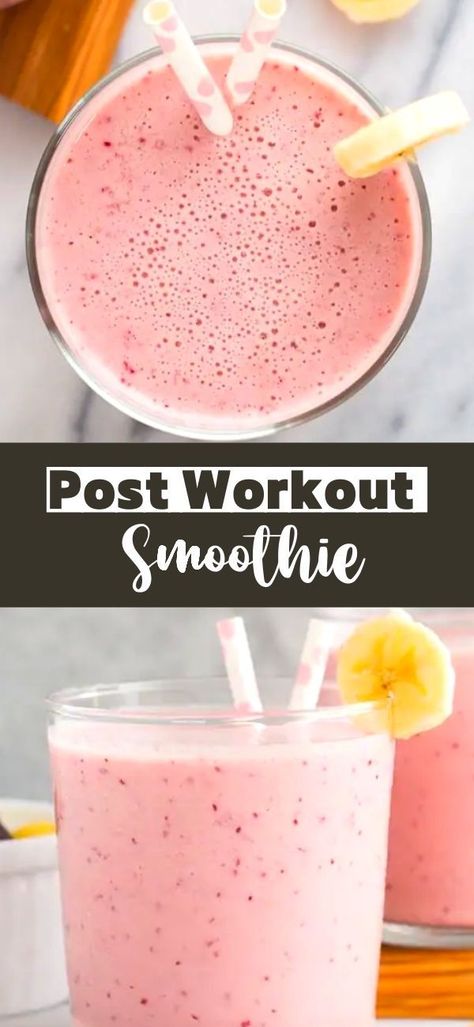 This Post Workout Smoothie is the perfect drink to recharge after a tough workout! Chock full of ingredients to replenish your body. Healthy Post Workout Smoothie, Gym Smoothies, Healthy Workout Snacks, Banana Smoothie Recipes, Calorie Controlled Meals, Workout Smoothie Recipes, Pre Workout Smoothie, Fitness Protein Shakes, Protein Breakfast Smoothie