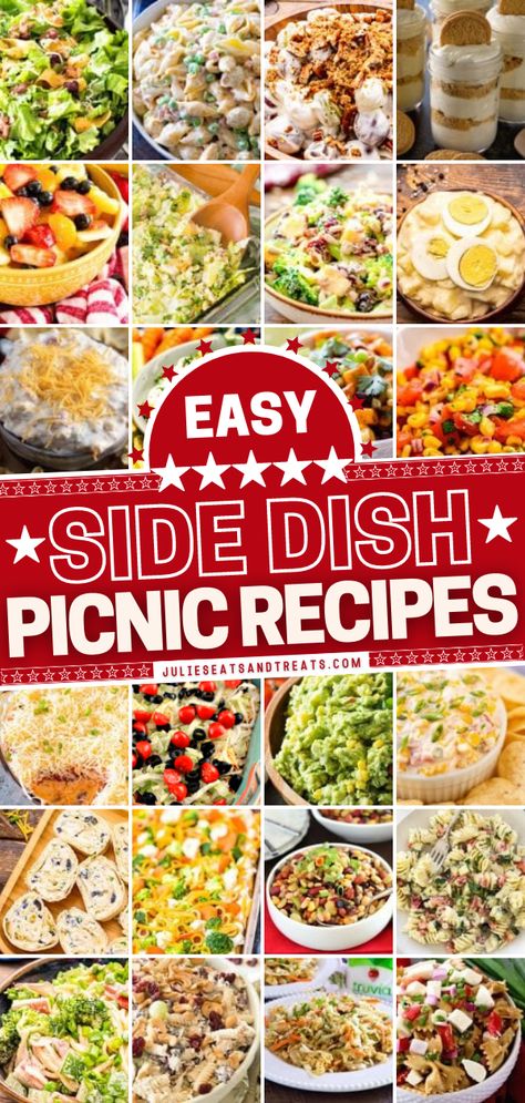 Side Dish Picnic Recipes Camping Side Dishes, Easy Cookout Side Dishes, Best Picnic Food, Cold Side Dishes, Easy Picnic Food, Easy Side Dishes, Picnic Potluck, Party Side Dishes, Picnic Side Dishes