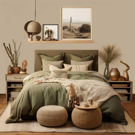 Sage Bedroom, Ikea Inspiration, Bedroom Hacks, Earthy Bedroom, Sage Green Bedroom, Warm Bedroom, Decor Ideas Bedroom, Bedroom Cozy, Bedroom Ambiance