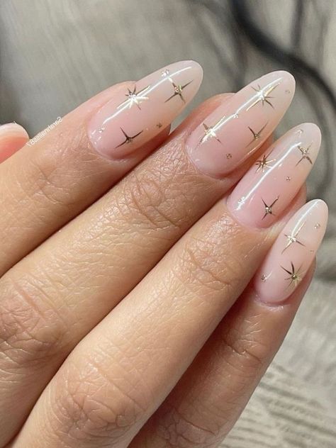 Star Nail Designs, Nails With Gold, Unghie Sfumate, Milky Nails, Nagellack Trends, Summer Nail Art, Nude Nail Designs, Manicure Tips, Y2k Nails