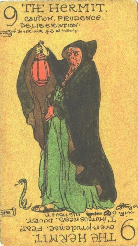 Hermit - Austin Osman Spare Austin Spare, Tarot Reference, Austin Osman Spare, Divine Tarot, The Hermit Tarot, Strength Tarot, Learning Tarot Cards, Symbolic Art, The Hermit