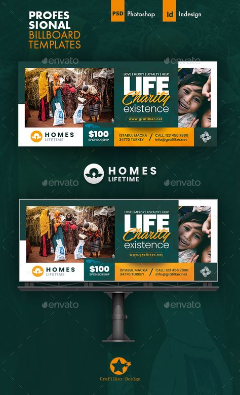 Charity Billboard Templates Charity Banner Design, Long Banner Design, Creative Banner Design Ideas, Charity Banner, Behance Banner, Creative Billboard Design Ideas, Billboard Design Ideas, Web Slider, Google Banner Ads