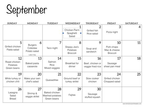 This September meal plan has a full month of ideas for easy, homemade family-friendly dinners. Includes a free printable PDF calendar with each day’s menu idea for easy planning. Meals For A Month Menu Planning, September Meal Plan, Meal Plan Family, Menu Sans Gluten, Meal Calendar, Pdf Calendar, Veggie Fried Rice, Healthy Eating Meal Plan, Monthly Menu