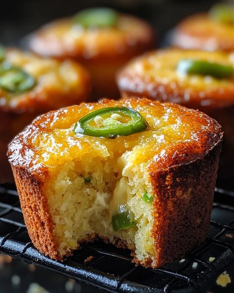 Cheesy Jalapeño Cornbread Muffins - Spicy & Savory Recipe - optimal recipes Quick Savory Bread Recipes, Cornbread Jalapeno Muffins, Cornbread Casserole Muffins, Savory Corn Muffins, Mexican Corn Muffins, Jalapeño Honey Cornbread, Savory Cornbread Muffins, Jalapeño Cornbread Muffins, Best Corn Muffins