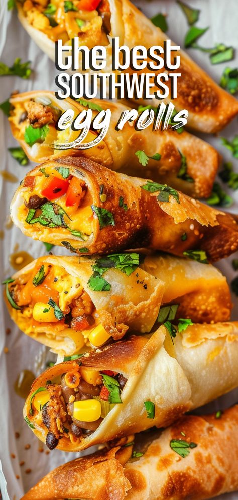 Copycat Chili’s Southwest Egg Rolls [40 Minutes] – Chasety Easy Southwest Egg Rolls, Chili’s Southwestern Egg Rolls, Southwest Roll Ups, Southwest Chicken Egg Rolls, South Western Egg Rolls Recipe, Southwest Eggrolls Chilis, Southwest Eggrolls Recipe Easy, Southwest Eggrolls Recipe, Taco Egg Rolls