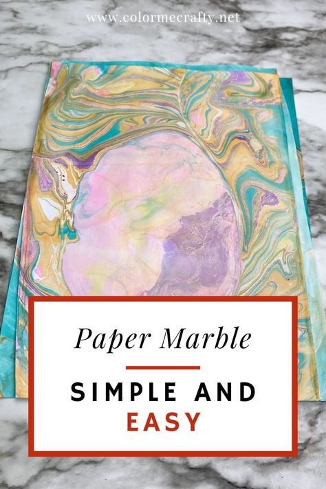 Learning how to marble paper is really easy. Use this method with my easy-to-follow video and you will design paper like a pro in no time. #papermarble #papercrafts #howtomakemarblepaper #marblepaper Cartonnage, Marble Paper Art, Marble Paper Diy, Marblized Paper, Pinwheel Craft, Marbling Paper, Marbleized Paper, Angel Wings Painting, Snail Craft