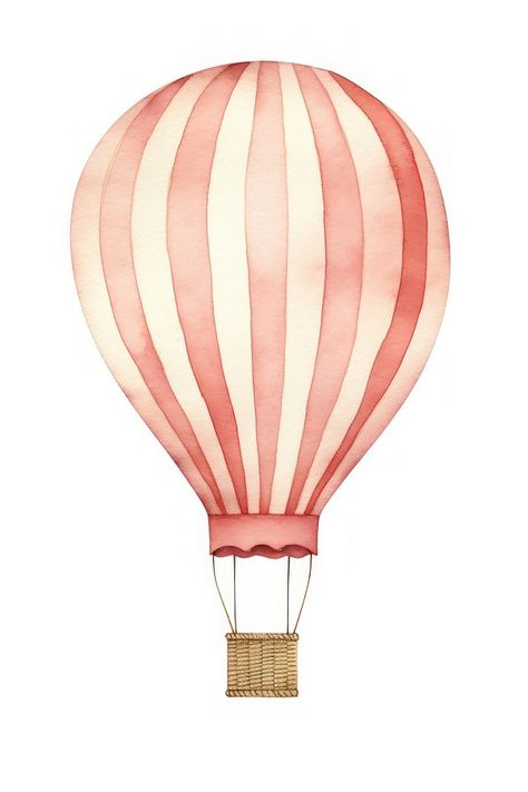 Simple Hot Air Balloon Drawing, Ballon Images, Air Balloon Photography, Hot Air Balloon Illustration, Watercolor Hot Air Balloon, Hot Air Balloon Drawing, Flower Border Clipart, Balloons Photography, Aesthetic Prints